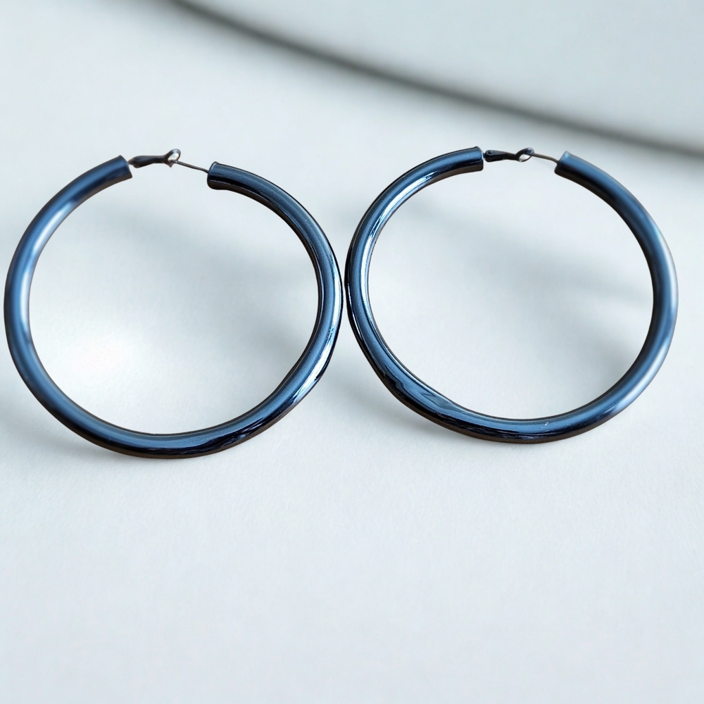 HOOP MOBB Jumbo Baby Fat Hoop Earrings - Gunmetal - Imperfect